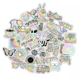 Trendy- Waterproof, Vinyl Stickers (50pcs in each packet)